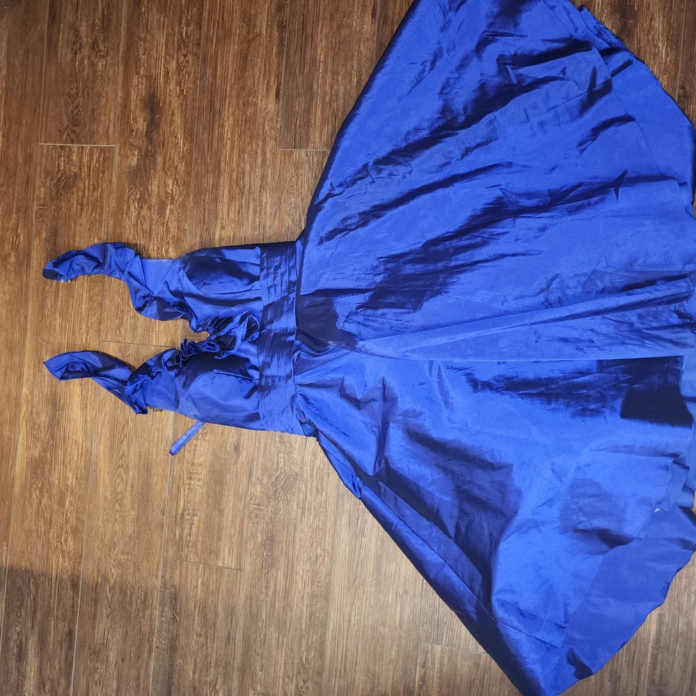 Elegant Blue Satin Dress
